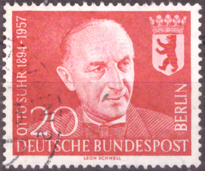 Briefmarken Berlin 1958 Mi.Nr. 181, Prof. Otto Suhr. Gestempelt