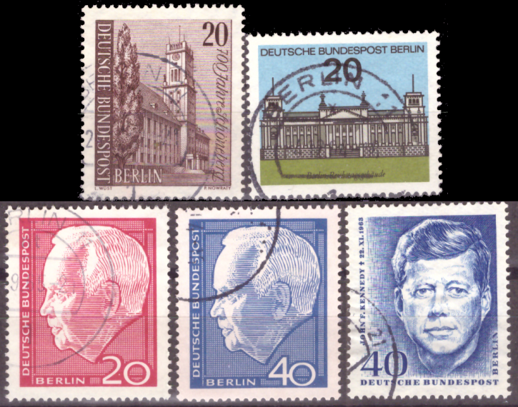 Briefmarken Berlin 1964, Lot aus Mi.Nr. 233-236, 241, Gestempelt