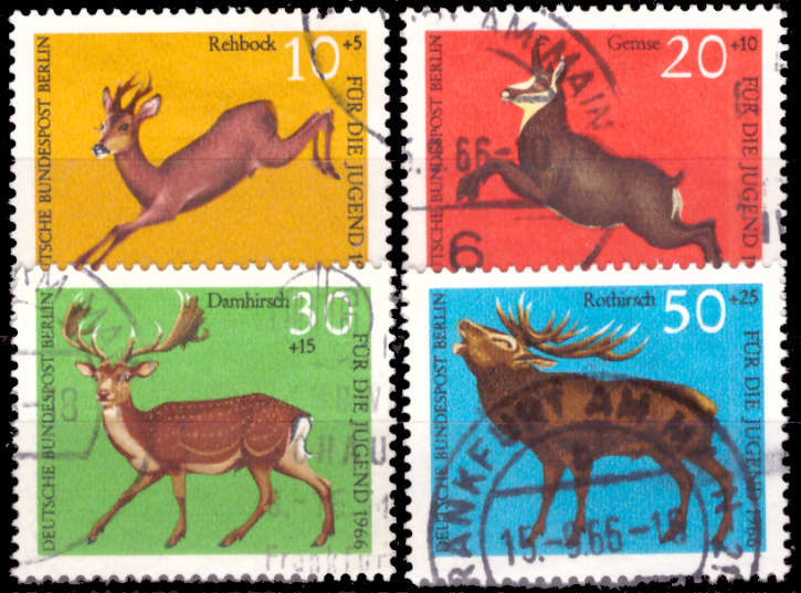 Briefmarken Berlin 1966, Mi.Nr. 291-294, Jugend: Hochwild. Gestempelt