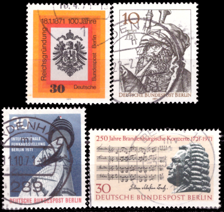 Briefmarken Berlin 1971, Lot aus Mi.Nr. 385, 390-392, Gestempelt