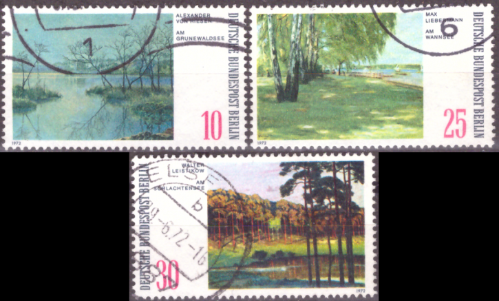 Briefmarken Berlin 1972, Mi.Nr. 423-425, Gemälde: Berliner Landschaften. Gestempelt