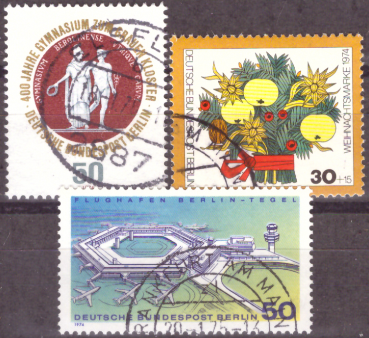 Briefmarken Berlin 1974, Lot aus Mi.Nr. 472, 477, 481, Gestempelt