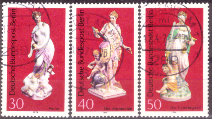 Briefmarken Berlin 1974, Mi.Nr. 478-480, Berliner Porzellan. Gestempelt