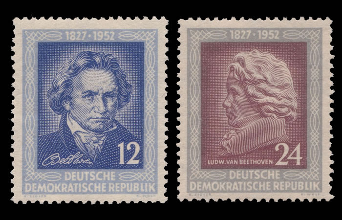 Briefmarken DDR 1952, Mi.Nr. 300-301, Beethoven, Postfrisch