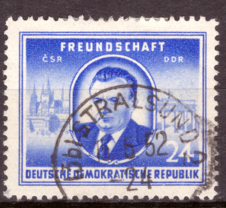 Briefmarken DDR 1952, Mi.Nr. 302, Staatsbesuch von Gottwald, Gestempelt