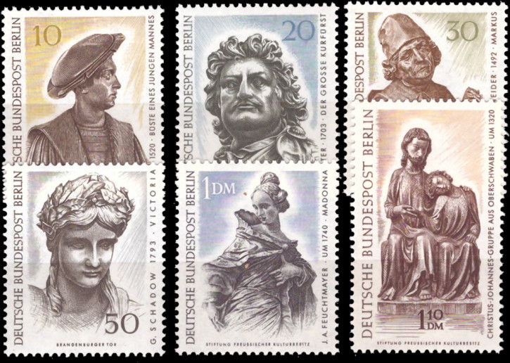 Briefmarken Berlin 1967, Mi.Nr. 303-308, Berliner Kunstschätze. Postfrisch