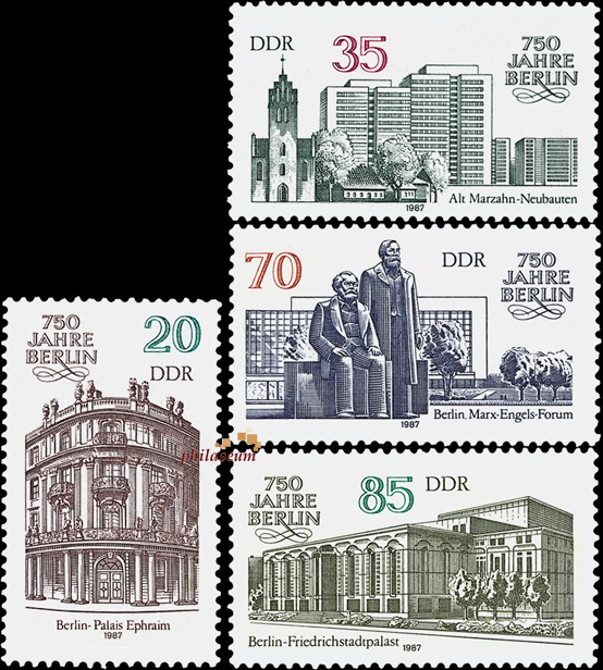 Briefmarken DDR 1987, Mi.Nr. 3071-3074, 750 Jahre Berlin (II). Postfrisch