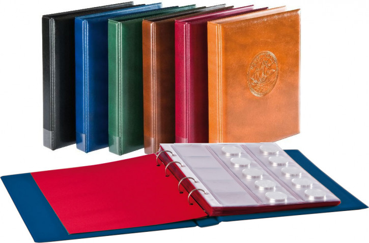 LINDNER Ringbinder "Half Penny" inkl. 10 Münzblätter in 6 Farben zur Wahl