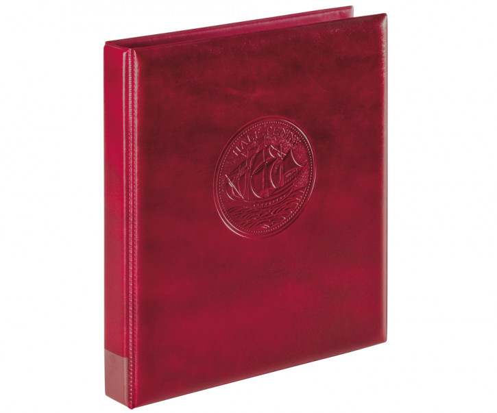 LINDNER Ringbinder "Half Penny" leer Weinrot