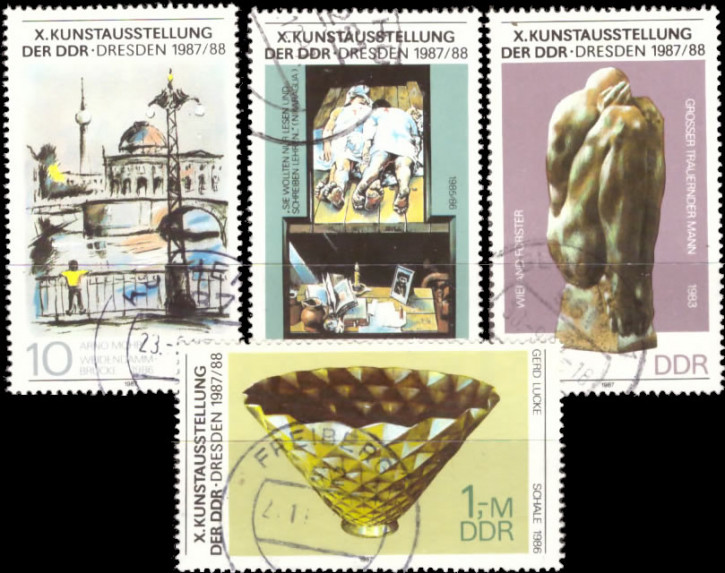 Briefmarken DDR 1987, Mi.Nr. 3124 - 3127, Kunstausstellung, Dresden. Gestempelt