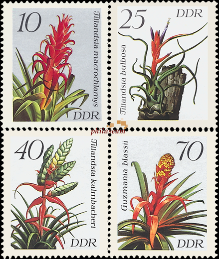 Briefmarken: DDR 1988, Mi. Nr. 3149-3152, Bromelien. Postfrisch