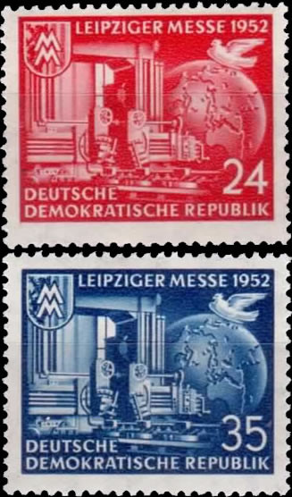 Briefmarken DDR 1952, Mi.Nr. 315-316, Leipziger Herbstmesse, Postfrisch