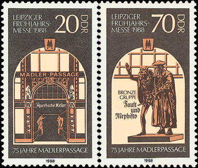 Briefmarken: DDR 1988, Mi. Nr. 3153-3154, Leipziger Frühjahrsmesse. Postfrisch