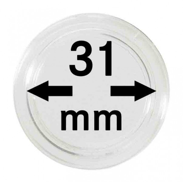 Lindner Münzkapseln Innen-Ø 31 mm, 10er-Packung
