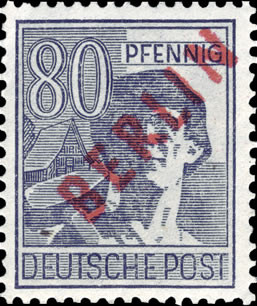 Briefmarken Berlin 1949 Mi.Nr. 32, Rotaufdruck - Postfrisch