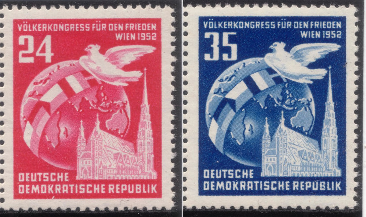 Briefmarken DDR 1952, Mi.Nr. 320-321, Völkerkongress für den Frieden, Postfrisch