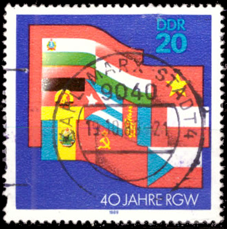 Briefmarken DDR 1989, Mi.Nr. 3221, Rat für gegenseitige Wirtschaftshilfe (RGW). Gestempelt