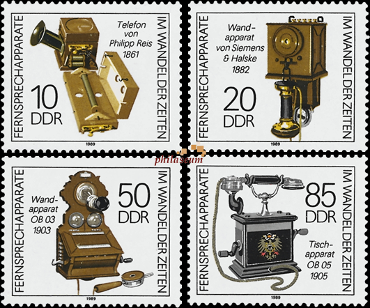 Briefmarken DDR 1989, Mi.Nr. 3226-3229, Fernsprechapparate, Postfrisch