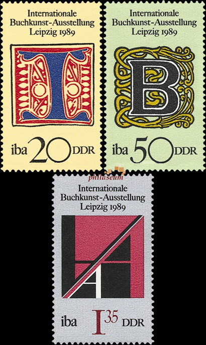 Briefmarken DDR 1989, Mi.Nr. 3245-3247, Int. Buchkunstausstellung (IBA), Postfrisch