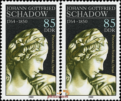 Briefmarken DDR 1989, Mi.Nr. 3250-3251, Johann Gottfried Schadow, Postfrisch