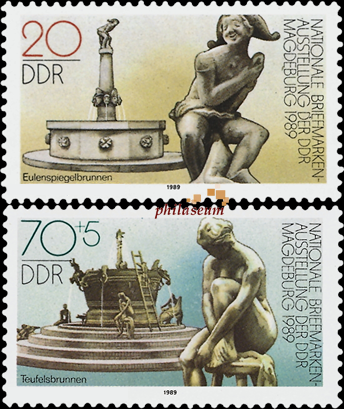 Briefmarken DDR 1989, Mi.Nr. 3265-3266, Briefmarkenausstellung. Postfrisch
