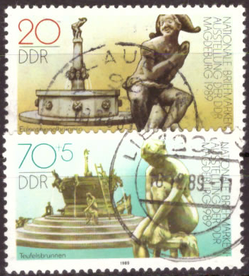 Briefmarken DDR 1989, Mi.Nr. 3265-3266, Briefmarkenausstellung. Gestempelt