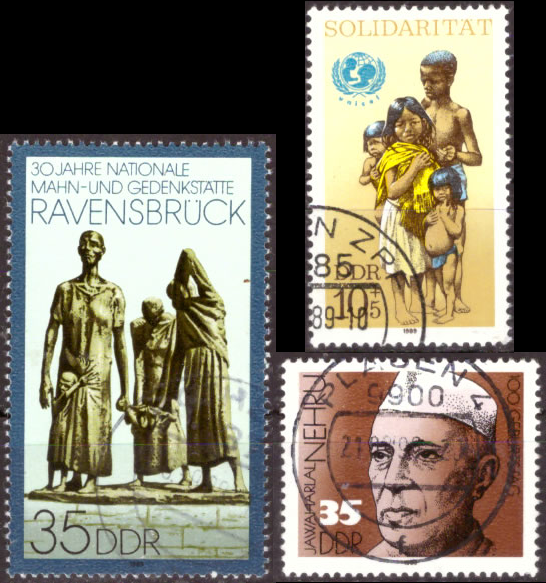 Briefmarken DDR 1989, Mi.Nr. 3274, 3275, 3284, Gestempelt