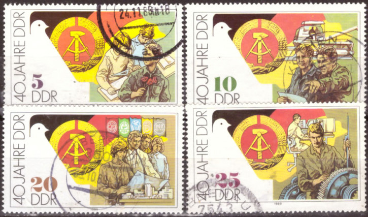 Briefmarken DDR 1989, Mi.Nr. 3279-3282, 40 Jahre DDR. Gestempelt