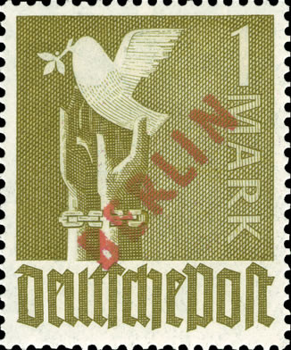 Briefmarken Berlin 1949 Mi.Nr. 33, Rotaufdruck - Postfrisch