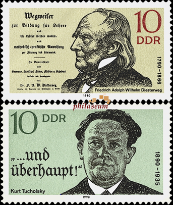 Briefmarken DDR 1990, Mi.Nr. 3320-3321, Bedeutende Persönlichkeiten (XII). Postfrisch