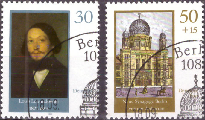 Briefmarken DDR 1990, Mi.Nr. 3358-3359, Neue Synagoge Berlin. Gestempelt
