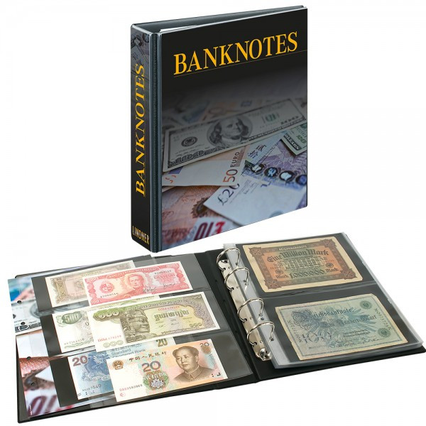 LINDNER Banknotenalbum PUBLICA M mit 20 beidseitig bestückbaren Folienblättern in zwei Ausführungen