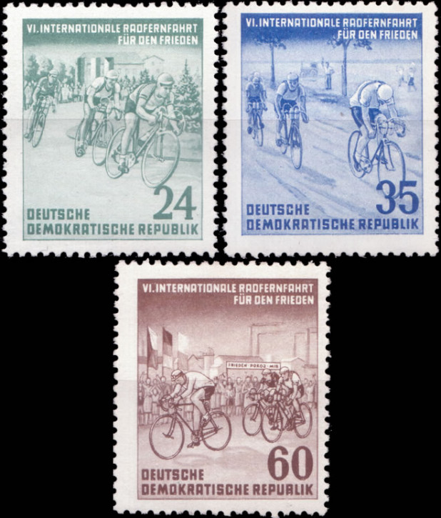 Briefmarken DDR 1953, Mi.Nr. 355-357, Friedensfahrt, Postfrisch