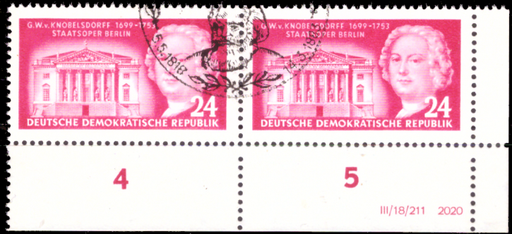 philaseum Briefmarken DDR 1953, Mi.Nr. 382 DV (Druckvermerk), Baumeister, Gestempelt