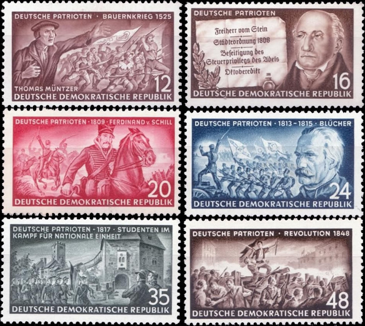 Briefmarken DDR 1953, Mi.Nr. 398-403, Deutsche Patrioten, Postfrisch