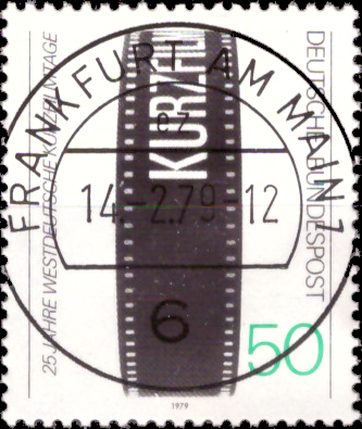 Briefmarken BRD (Bund) 1979, Mi.Nr. 1003, 25 Jahre Kurzfilmtage. Gestempelt