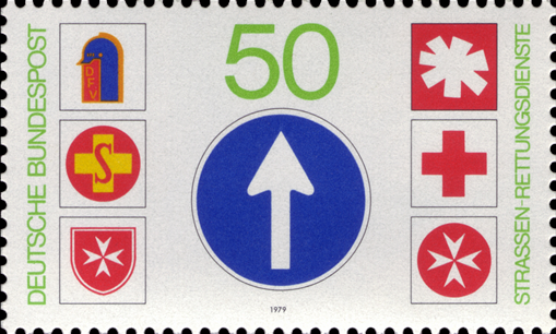 Briefmarken BRD (Bund) 1979, Mi.Nr. 1004, Straßen-Rettungsdienste. Postfrisch