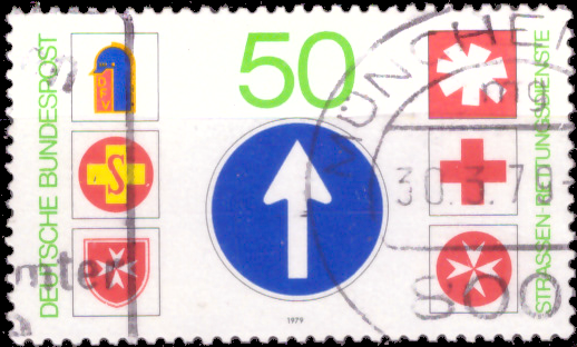 Briefmarken BRD (Bund) 1979, Mi.Nr. 1004, Straßen-Rettungsdienste. Gestempelt