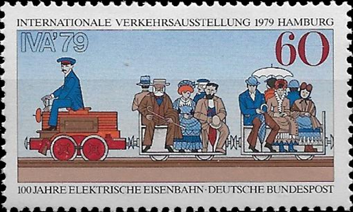 Briefmarken BRD (Bund) 1979, Mi.Nr. 1014, 100 Jahre elektrische Bahnen. Postfrisch