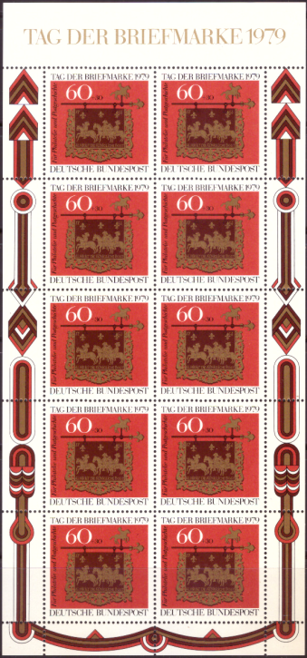 Briefmarken BRD (Bund) 1979, Mi.Nr. 1023 Kleinbogen, Tag der Briefmarke. Postfrisch