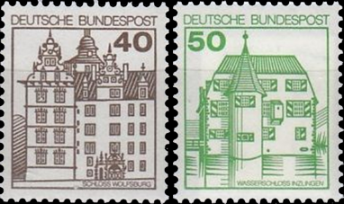Briefmarken BRD (Bund) 1980, Mi.Nr. 1037-1038, Freimarken: Burgen und Schlösser (IV). Postfrisch