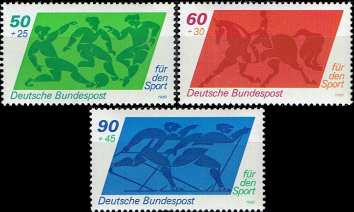 Briefmarken BRD (Bund) 1980, Mi.Nr. 1046-1048, Sporthilfe. Postfrisch