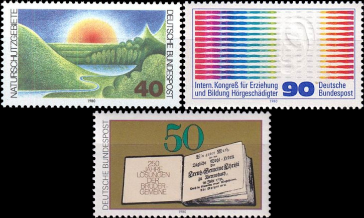 Briefmarken BRD (Bund) 1980, Mi.Nr. 1052, 1053, 1054, Postfrisch