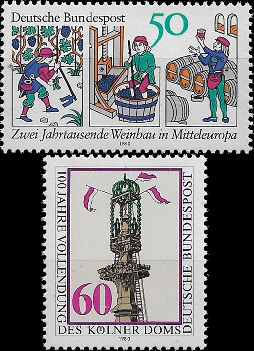 Briefmarken BRD (Bund) 1980, Mi.Nr. 1063, 1064, Postfrisch