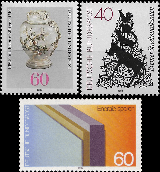 Briefmarken BRD (Bund) 1982, Mi.Nr. 1118, 1119, 1120, Postfrisch