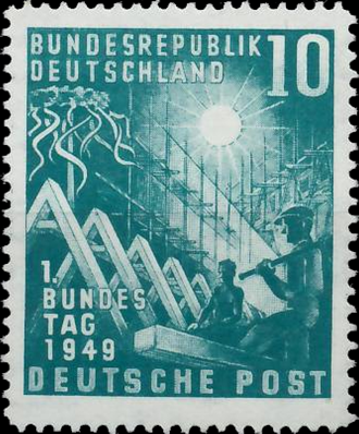 Briefmarken BRD (Bund) 1949, Mi.Nr. 111, Eröffnung des ersten Deutschen Bundestages, Bonn. Postfrisch