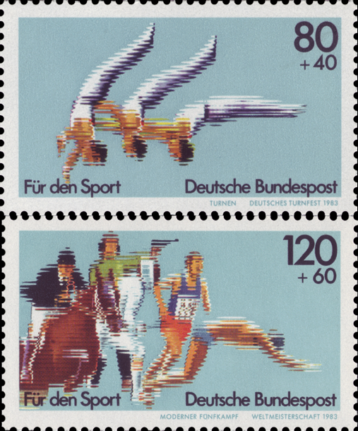 Briefmarken BRD (Bund) 1983, Mi.Nr. 1172-1173, Sporthilfe: Sportereignisse 1983. Postfrisch
