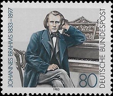 Briefmarken BRD (Bund) 1983, Mi.Nr. 1177, Johannes Brahms. Postfrisch