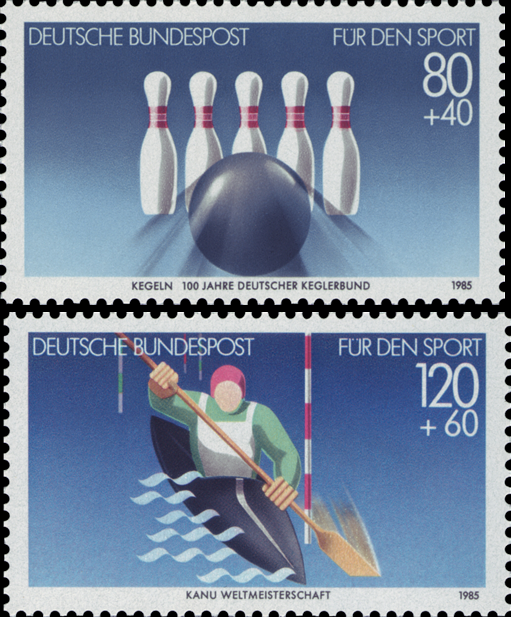 Briefmarken BRD (Bund) 1985, Mi.Nr. 1238-1239, Sporthilfe: 100 Jahre Deutscher DKB. Postfrisch