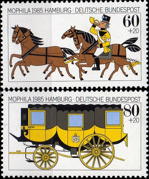 Briefmarken BRD (Bund) 1985, Mi.Nr. 1255-1256, MOPHILA ’85. Postfrisch